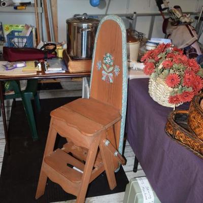 Vintage Wood Ironing Board Ladder Chair 
