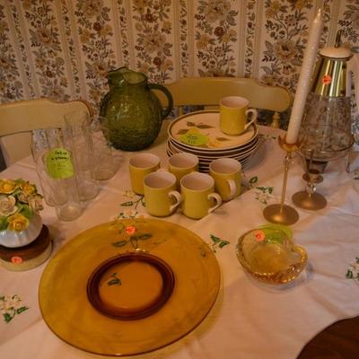 Platter, Cups, & Glassware