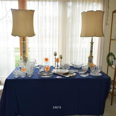 Table Lamps, Serving Pieces, & Glassware