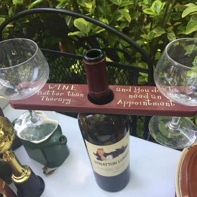 Wine Bottle and Glass Holder.
