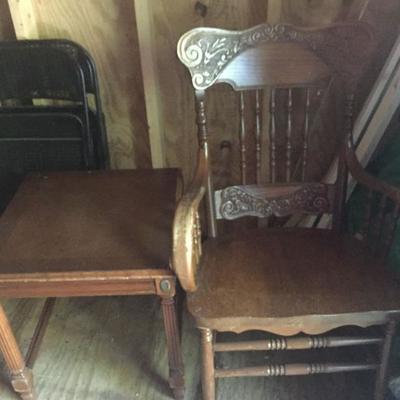 Selection of Wooden Chairs and small pieces of furniture.