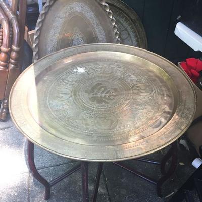 Brass Trays with Stands.