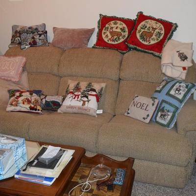 Sofa and seasonal pillows