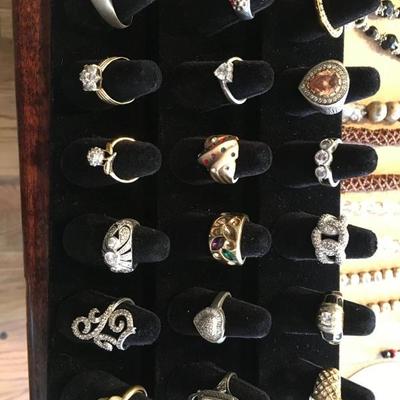 Many 925 Sterling Silver rings.