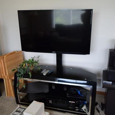 Flat Screen TV, Stand, & Electronics