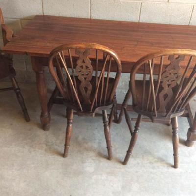 Antique Table with 3 Chairs