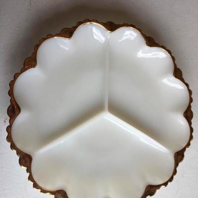 Three-Section White Plate