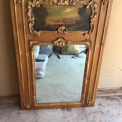 Vintage Carved Mirror w/hand
