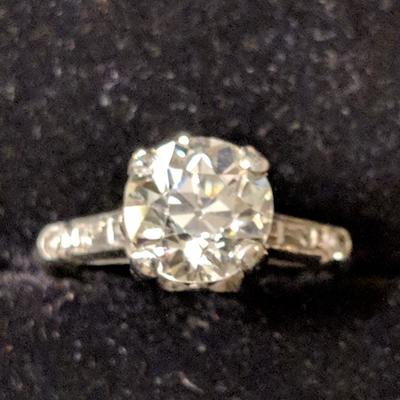 1.75+ Carat Center Stone Diamond Ring in Platinum