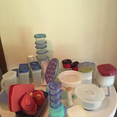 Assortment of Kitchen and Food Storage Items