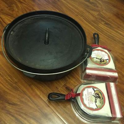 Cast Iron Dutch Oven and Small Skillets