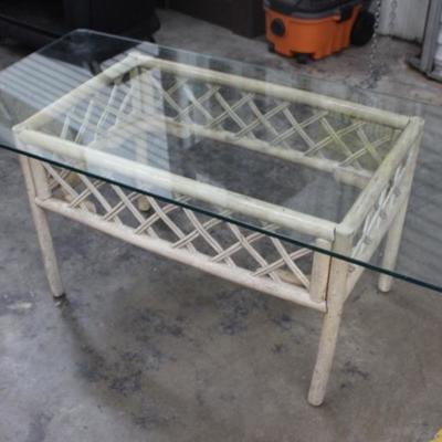 Glass Top Bamboo Coffee Table