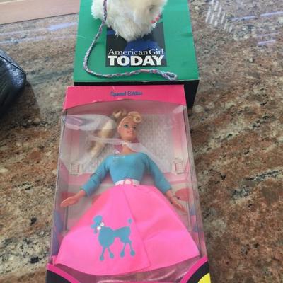 American Girl Dog $10
Fifties Unopened Barbie $10