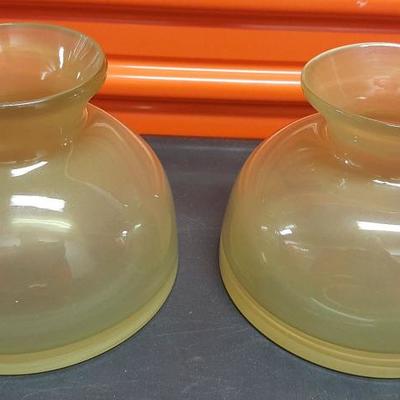 PCT067 Pair of Vintage Hand Blown Heavy Glass Vessels
