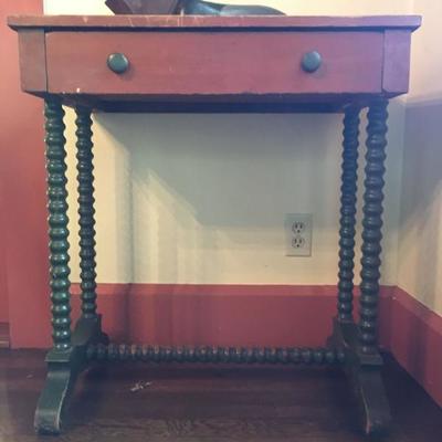 Antique Turned Leg Stand with Drawer 