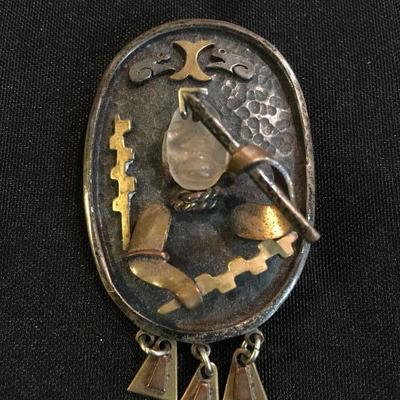 Signed Mexican Sterling Brooch 