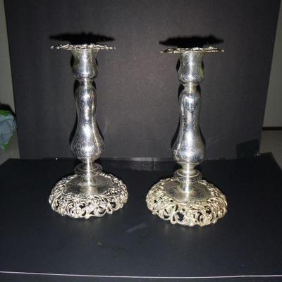 Sterling 19th c.  Bailey Banks & Biddle candlestick holders