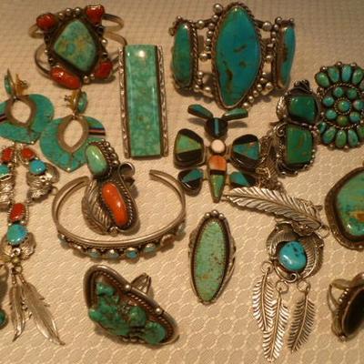 Nice selection of Native American jewelry fresh out of a local estate.