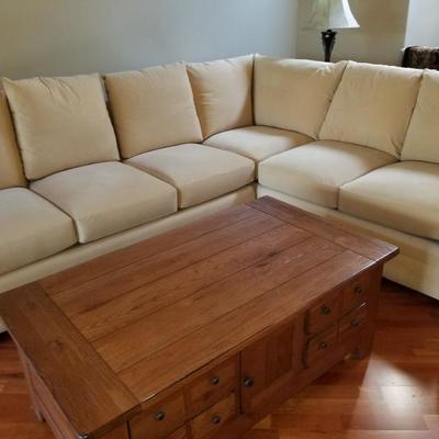 sectional and coffee table with storage 