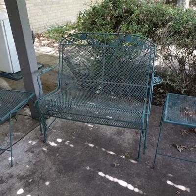 Outdoor Patio Glider and two side tables
