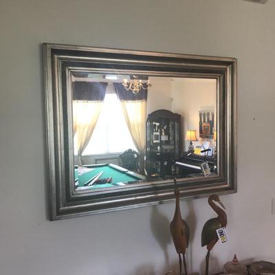 Large Silver Framed Mirror (heavy)