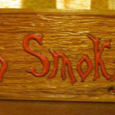 Handmade wooden No Smoking sign