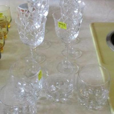 Set of crystal stems and Crown glasses