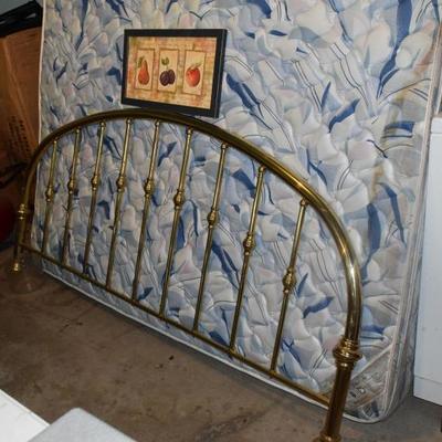 Bed, Brass Frame, & Art