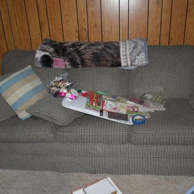 Sofa, Pillows, & Wrapping Supplies