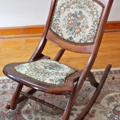 Victorian style folding rocking chair