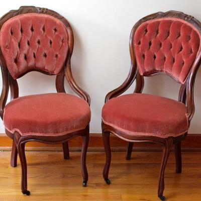 pair of antique Rococo Revival period chairs