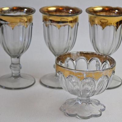 glassware with gold decoration