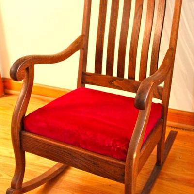 vintage, sturdy oak rocking chair