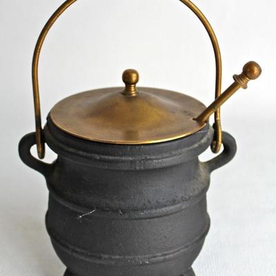 cast iron & brass fire starter/smudge pot