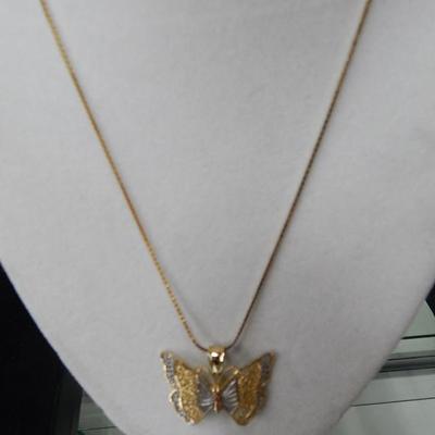 14kt Gold Butterfly Pendant Necklace