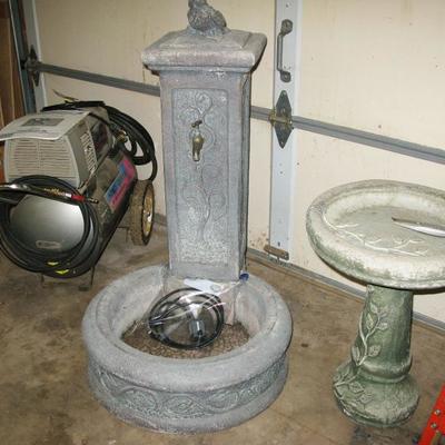 large cement fountain birdbath    BUY IT NOW  $ 100.00