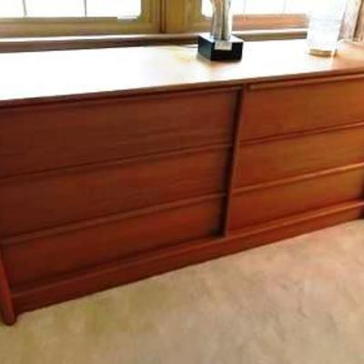 Mid-century teak 6-drawer bureau