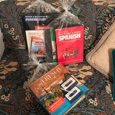 Language learning books and tapes...Japanese, French, Spanish