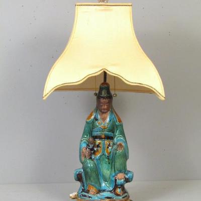 Chinese Glazed Figure Mounted as a Lamp