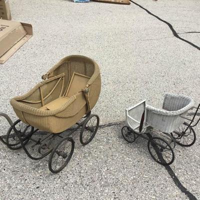 Wicker Baby Buggy and Stroller