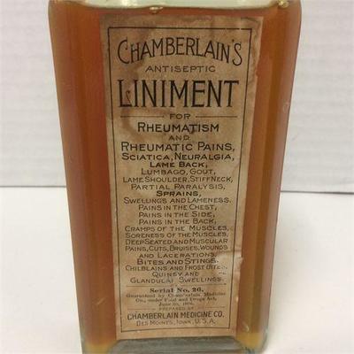Antique Chamberlains Antiseptic Liniment Bottle