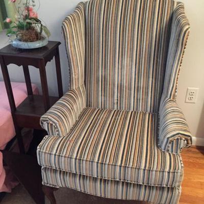 Striped Armchair with Matching Love Seat.