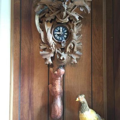 Carved Wooden Cuckoo Clock.