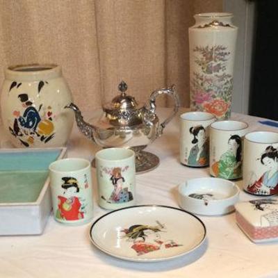 PCP026 Oriental Ceramics, Crystal & Silver Tea Pot