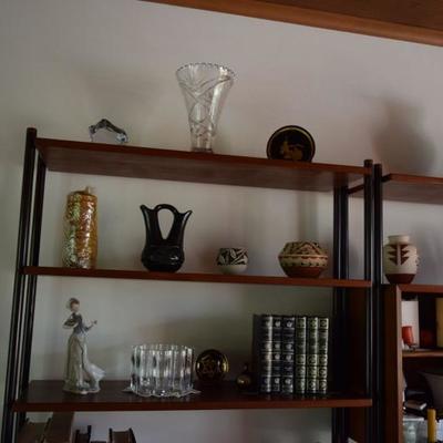 Books, Pottery, Home Decor, & Shelving Unit