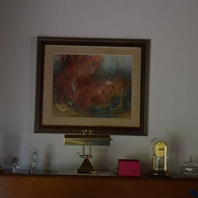 Piano Lamp, Art, Glass Dome Clock, & Home Decor