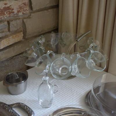 Punch Bowl Set & Silver Serving Trays