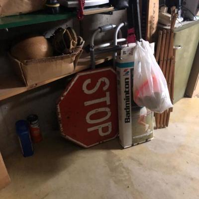 Garage Items & Stop Sign