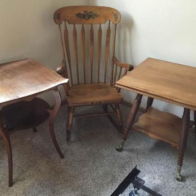 Tables and Rocking Chair Lot
