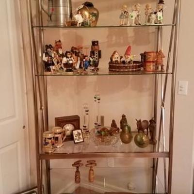 Vintage 'Clean Lines' Chrome and Glass Shelving Unit